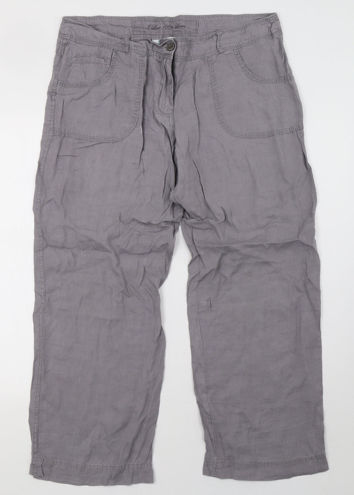Primark Womens Grey   Trousers  Size 14 L30 in