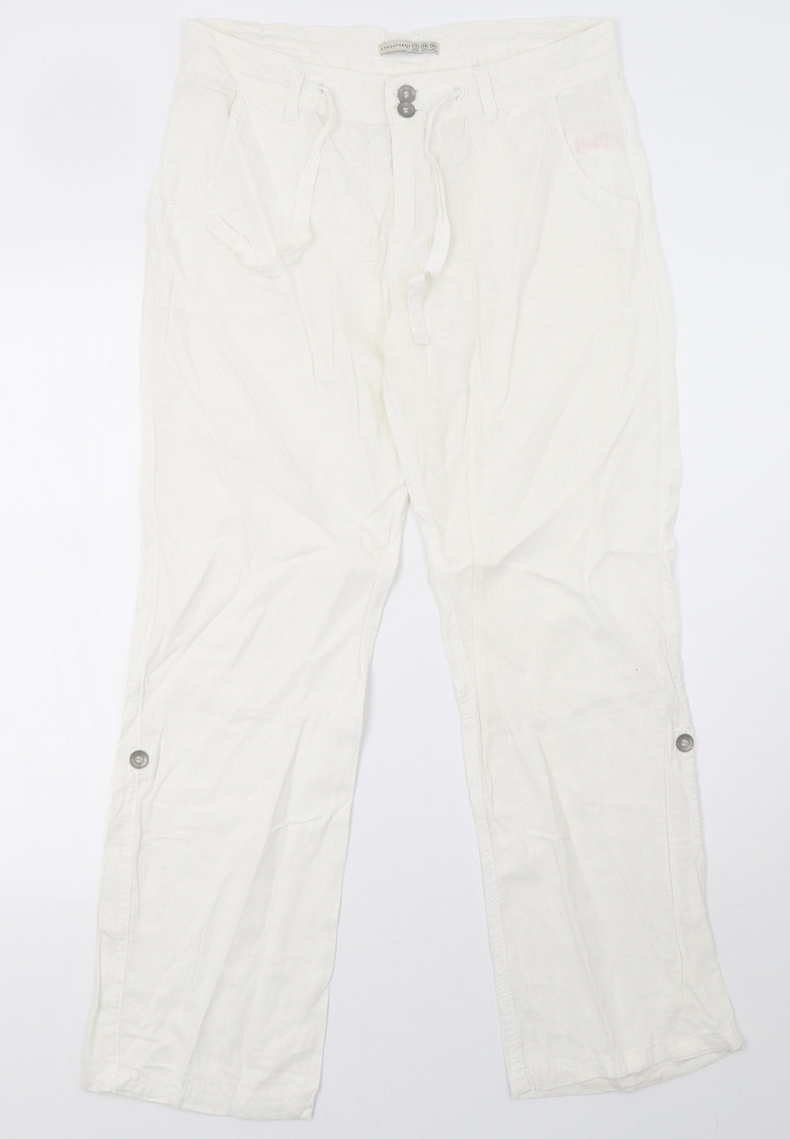 Primark Womens White   Trousers  Size 10 L29 in