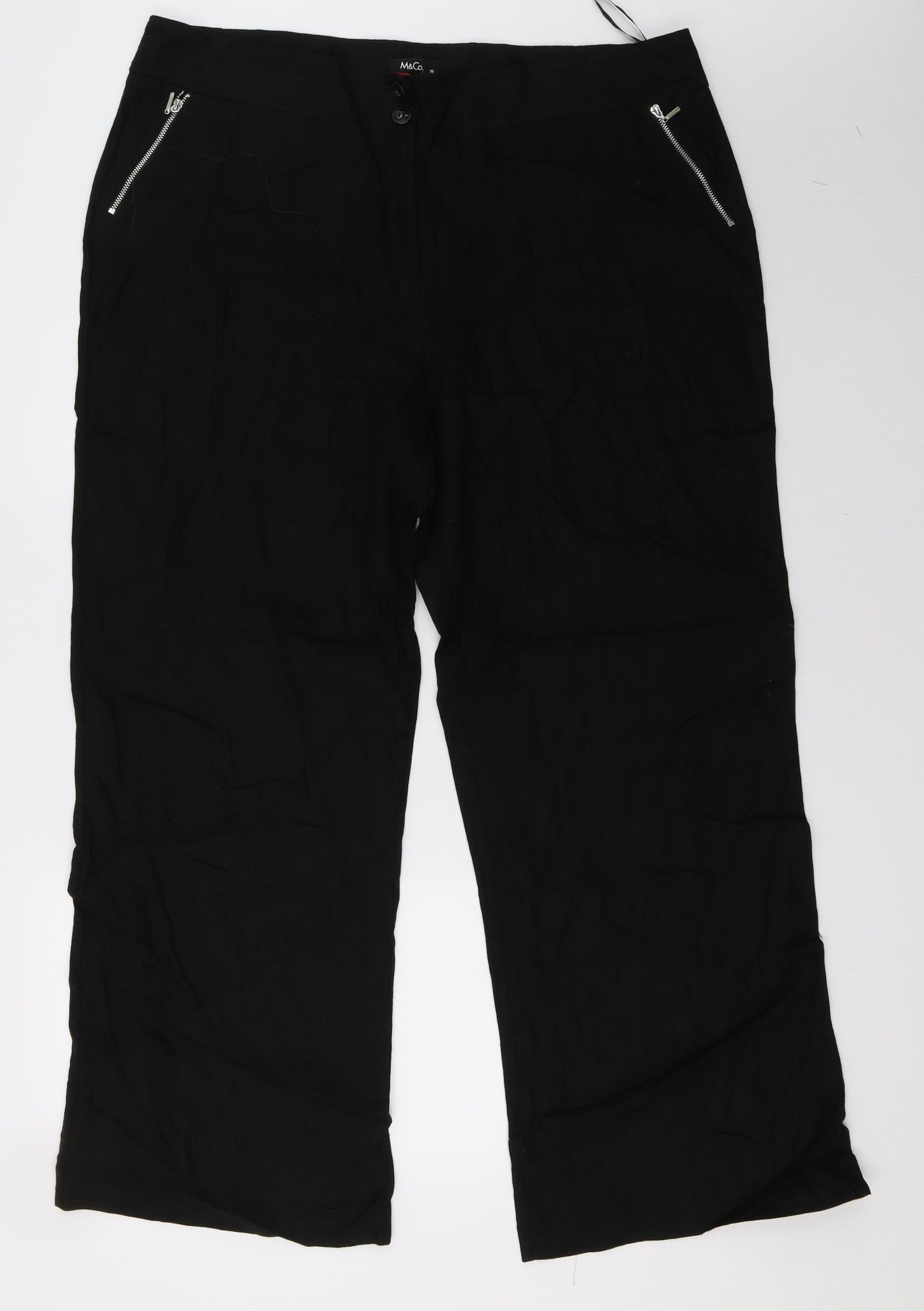 M&Co Womens Black   Trousers  Size 20 L32 in