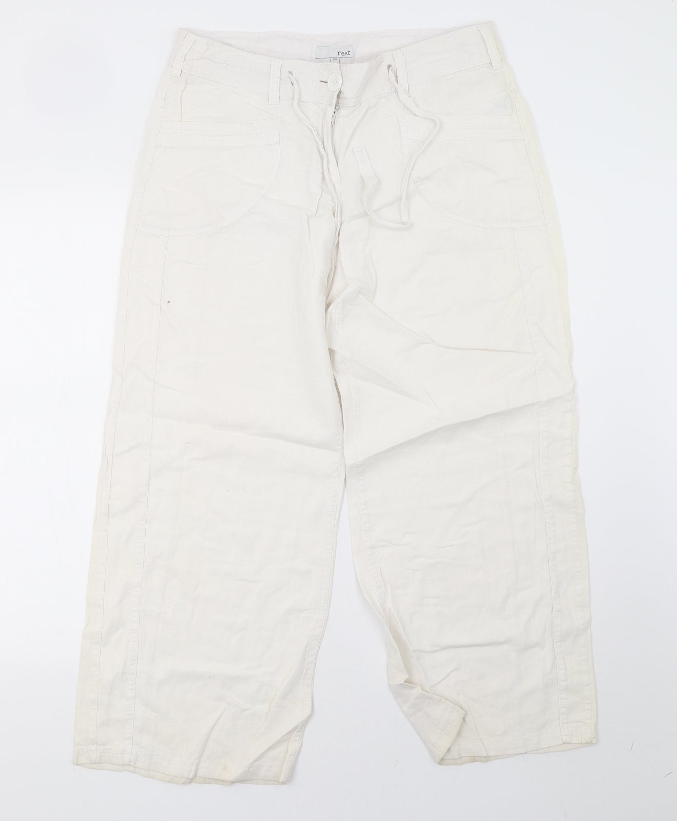 NEXT Womens White   Trousers  Size 12 L26 in