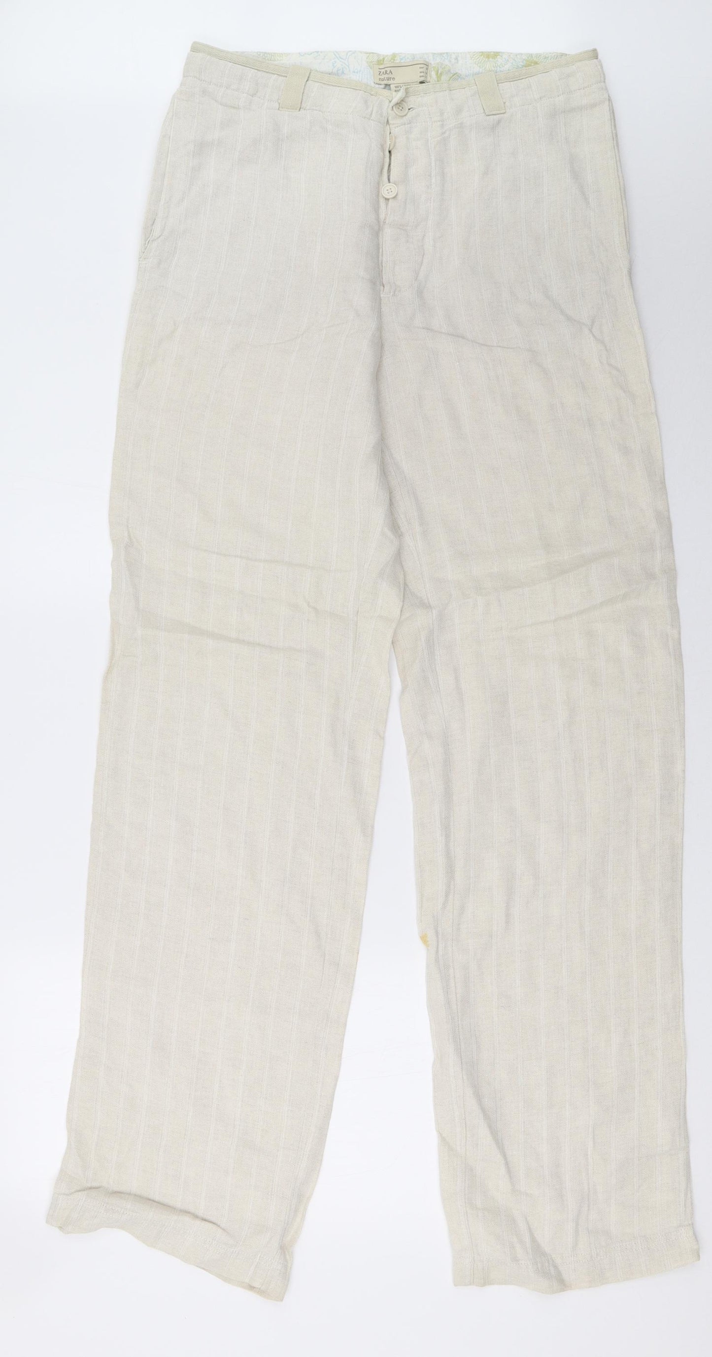 Zara Womens Beige   Trousers  Size 12 L25 in