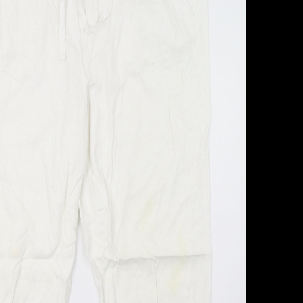 Marks and Spencer Womens White   Trousers  Size 18 L30 in