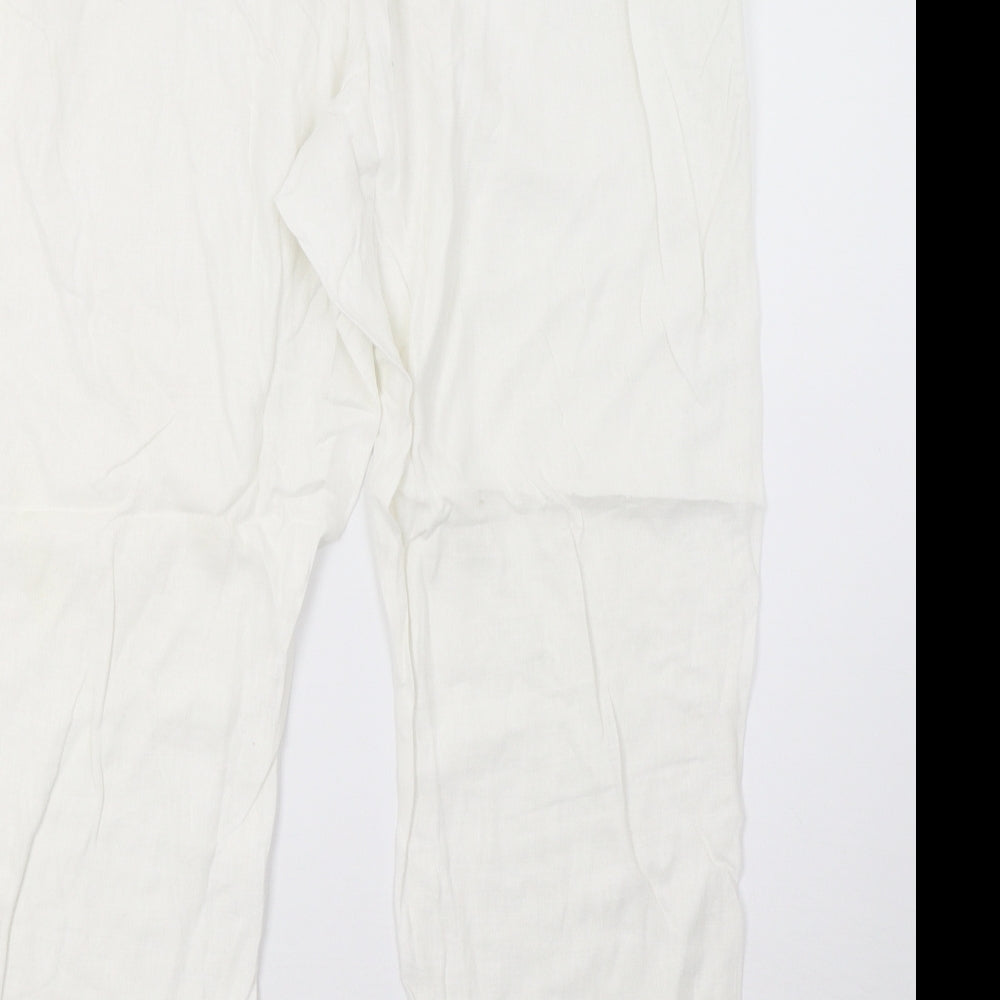 Marks and Spencer Womens White   Trousers  Size 18 L30 in
