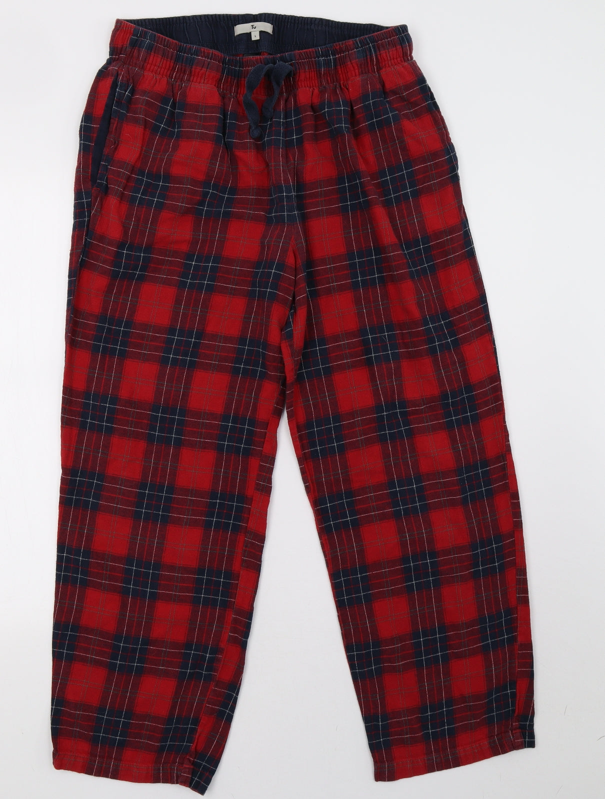Sainsburys Mens Red Check   Pyjama Pants Size L