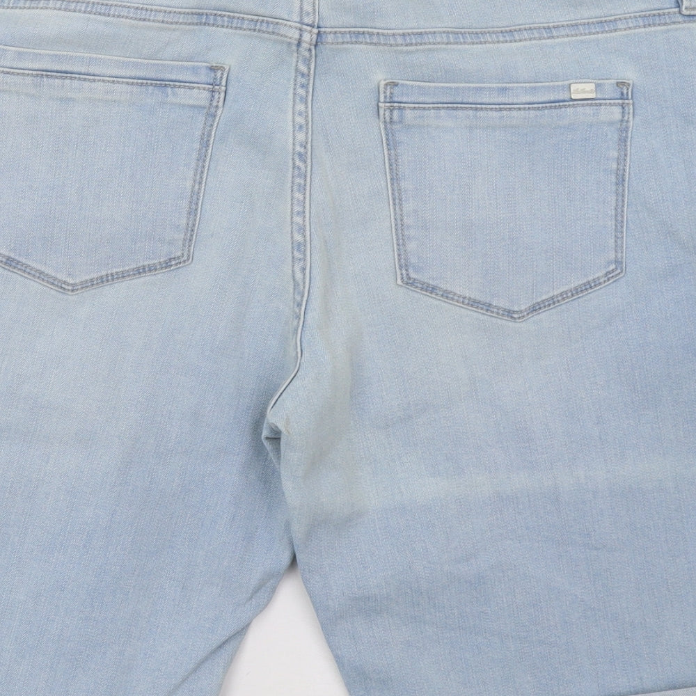 F&F Womens Blue  Damask Biker Shorts Size 14