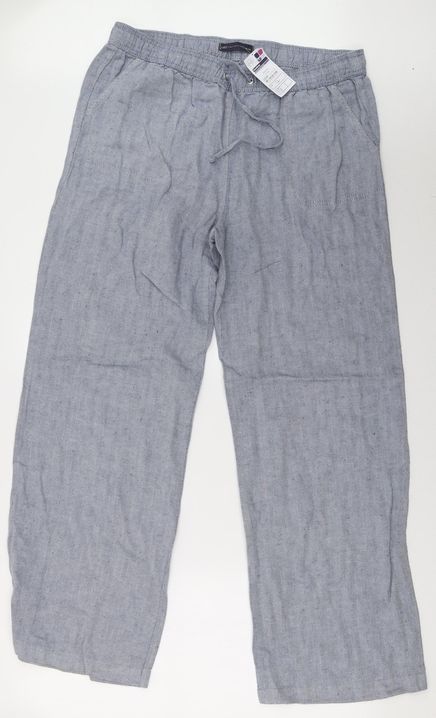 Marks and Spencer Womens Blue   Trousers  Size 14 L33 in