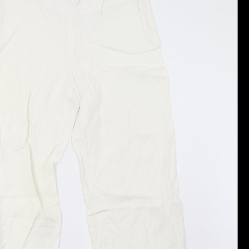 H&M Womens White   Trousers  Size 10 L30 in