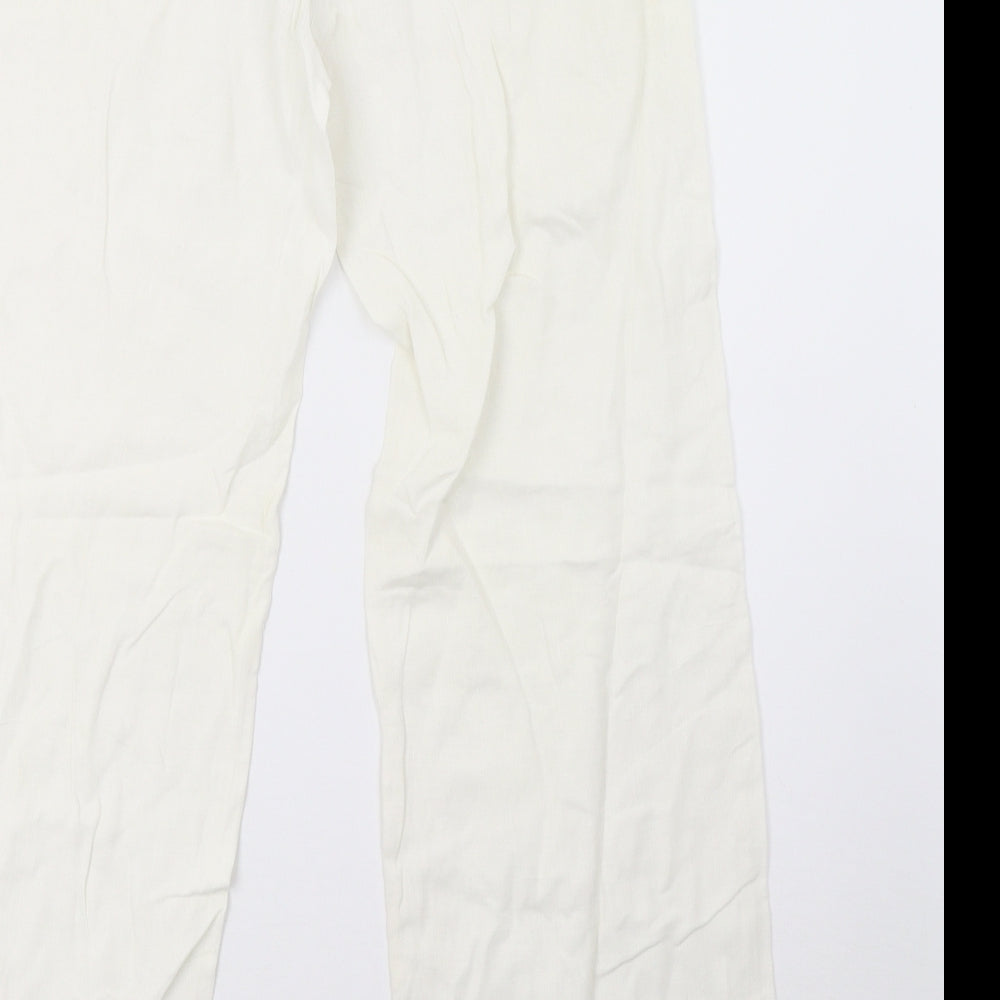 H&M Womens White   Trousers  Size 10 L30 in
