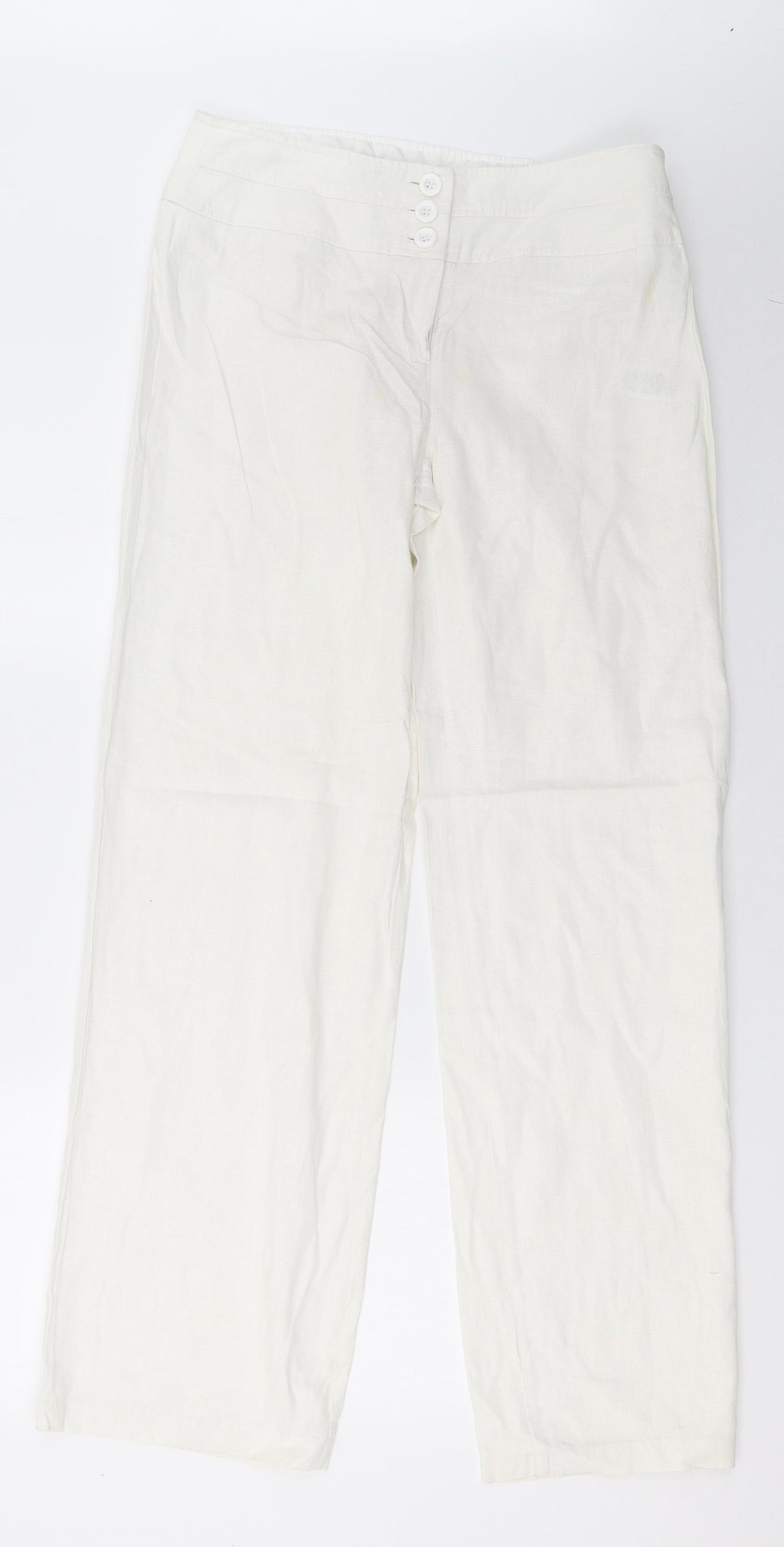 Debenhams Womens White   Trousers  Size 10 L31 in
