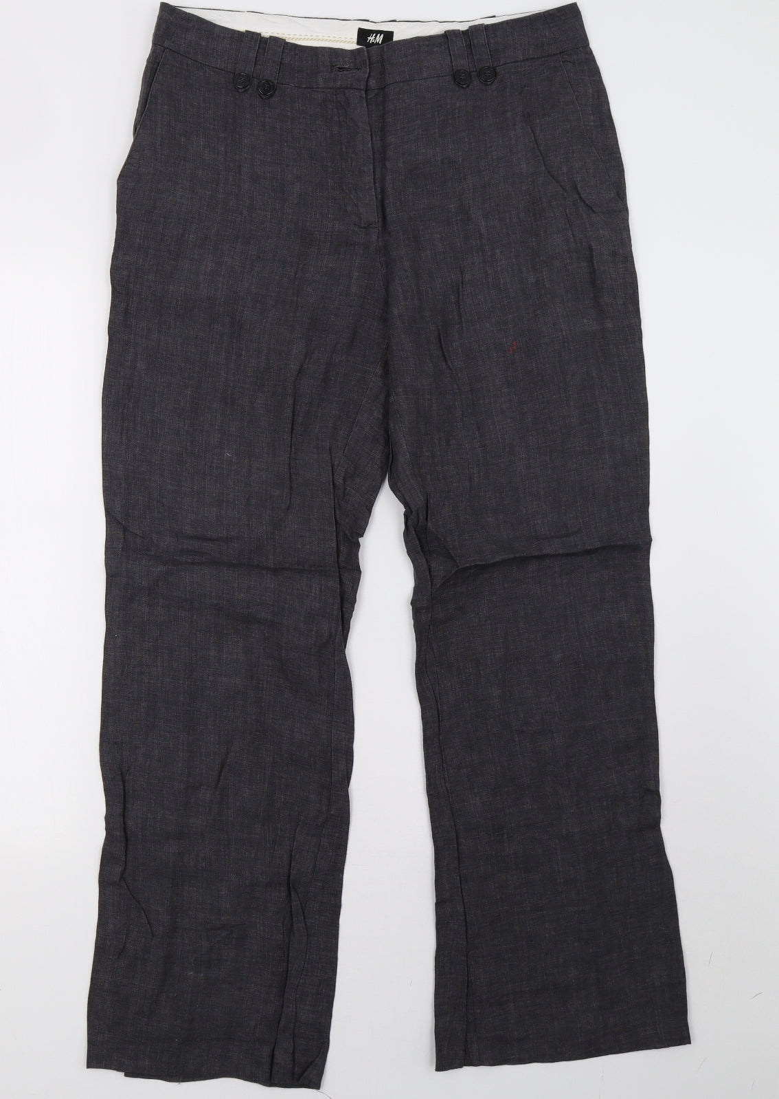 H&M Womens Grey   Trousers  Size 12 L31 in
