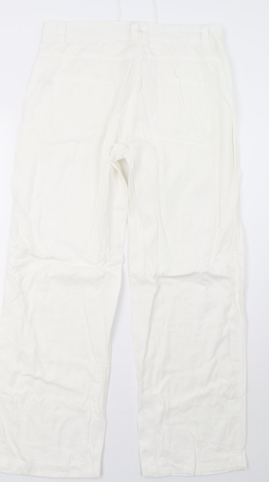 M&Co Womens White   Trousers  Size 12 L32 in