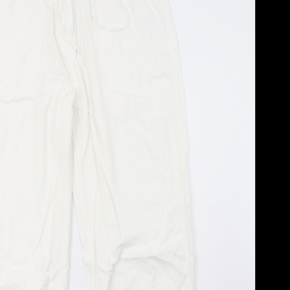 M&Co Womens White   Trousers  Size 12 L32 in