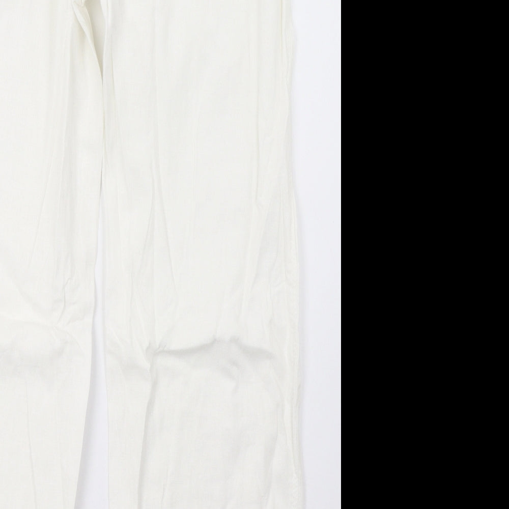 M&Co Womens White   Trousers  Size 12 L32 in
