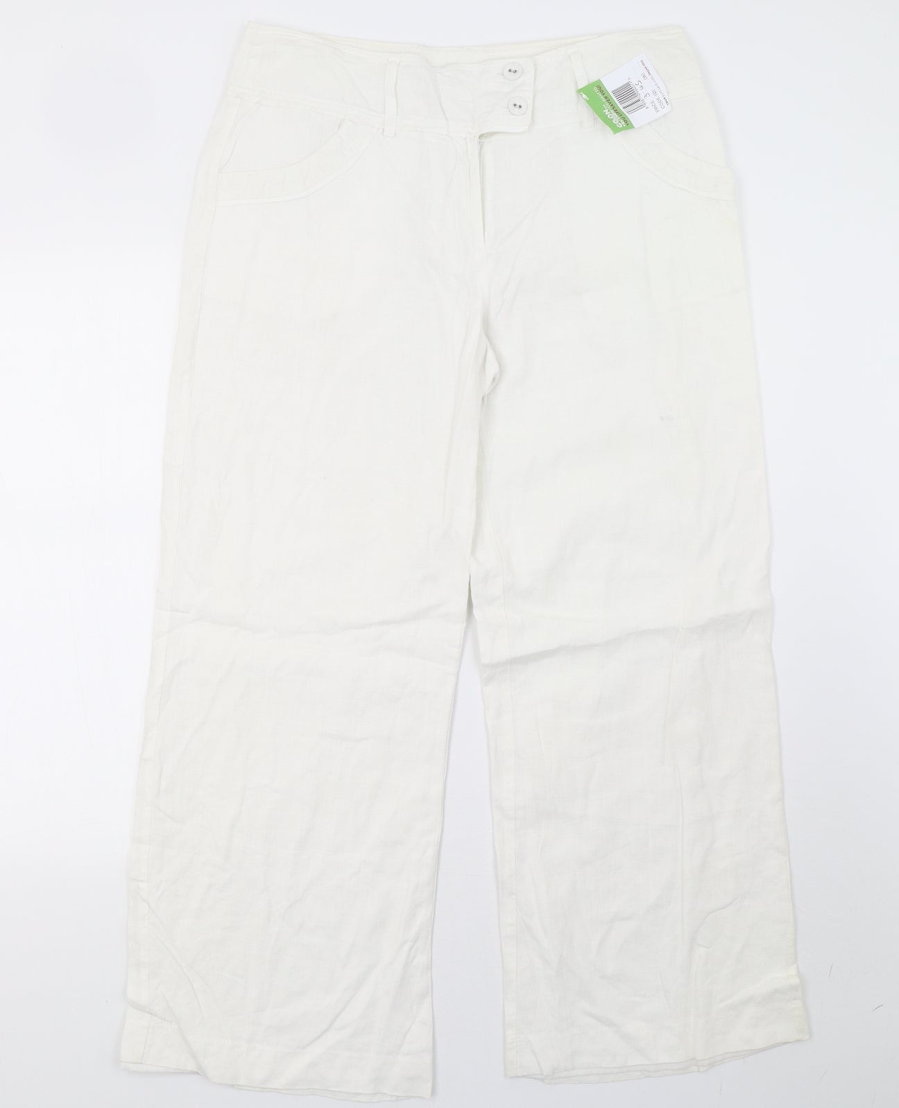 pomodoro Womens White   Trousers  Size 14 L29 in