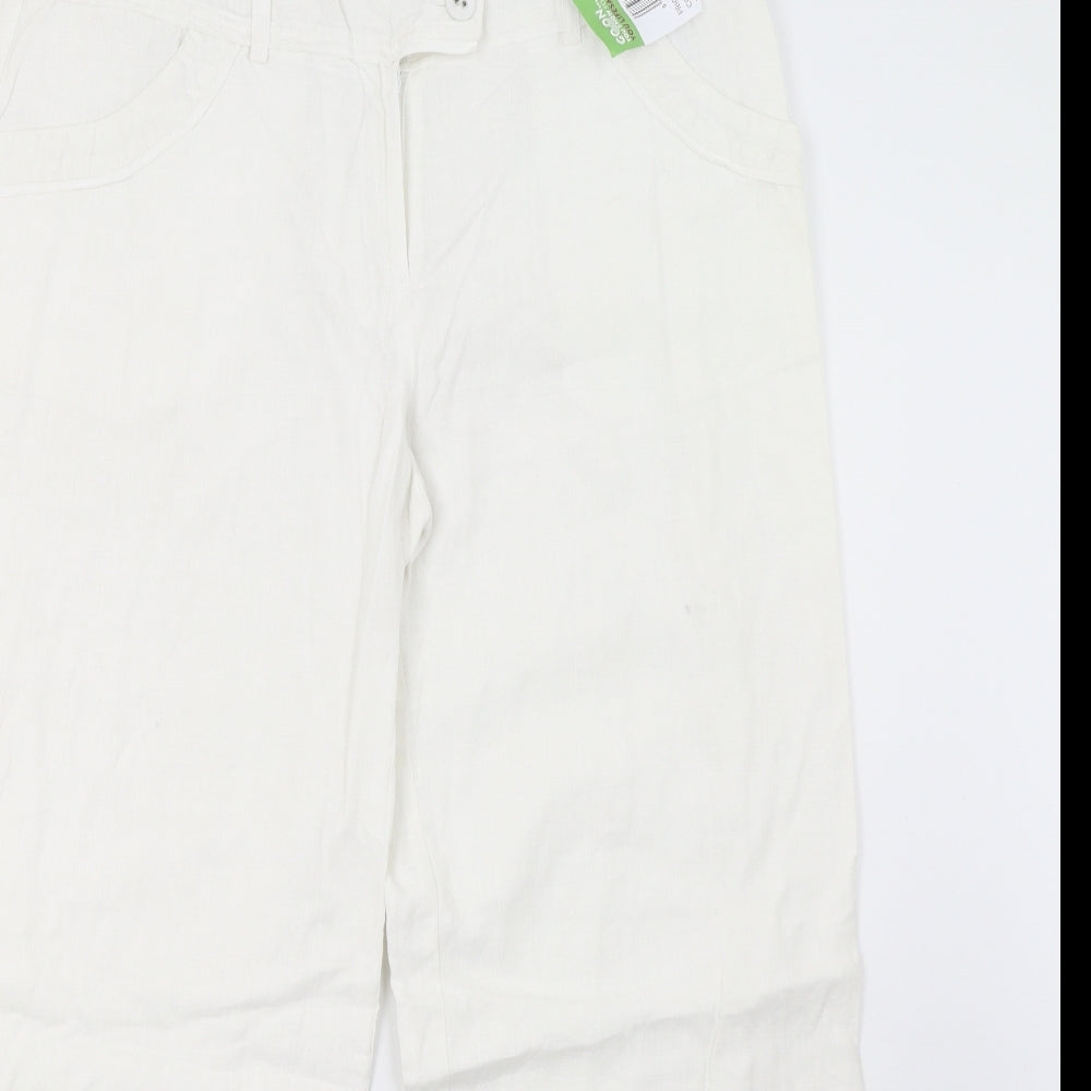 pomodoro Womens White   Trousers  Size 14 L29 in