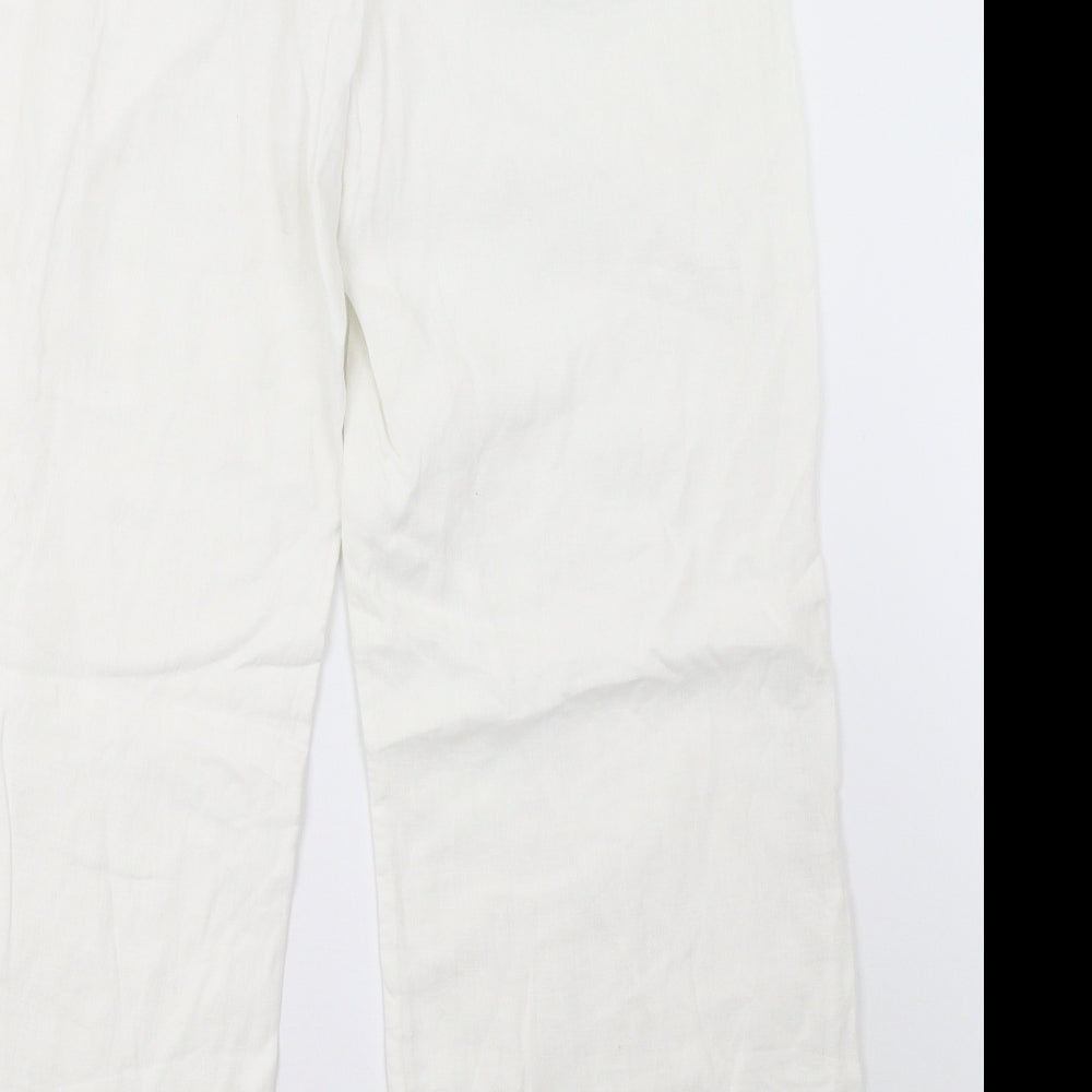 pomodoro Womens White   Trousers  Size 14 L29 in