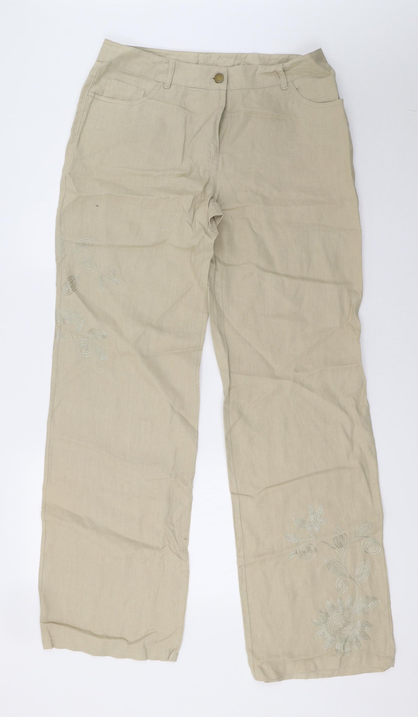 NEXT Womens Beige   Trousers  Size 10 L34 in