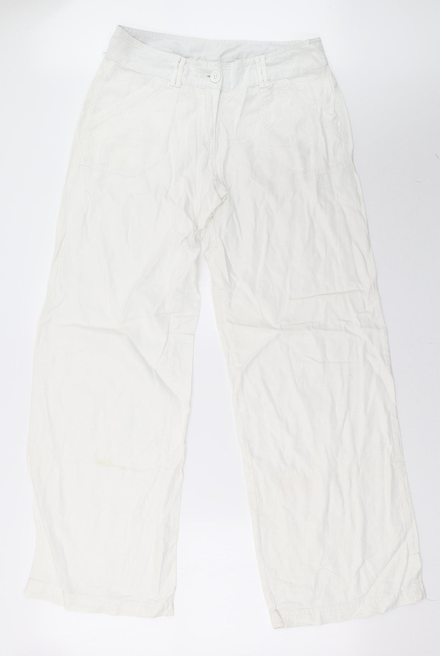 NEXT Womens White   Trousers  Size 10 L32 in
