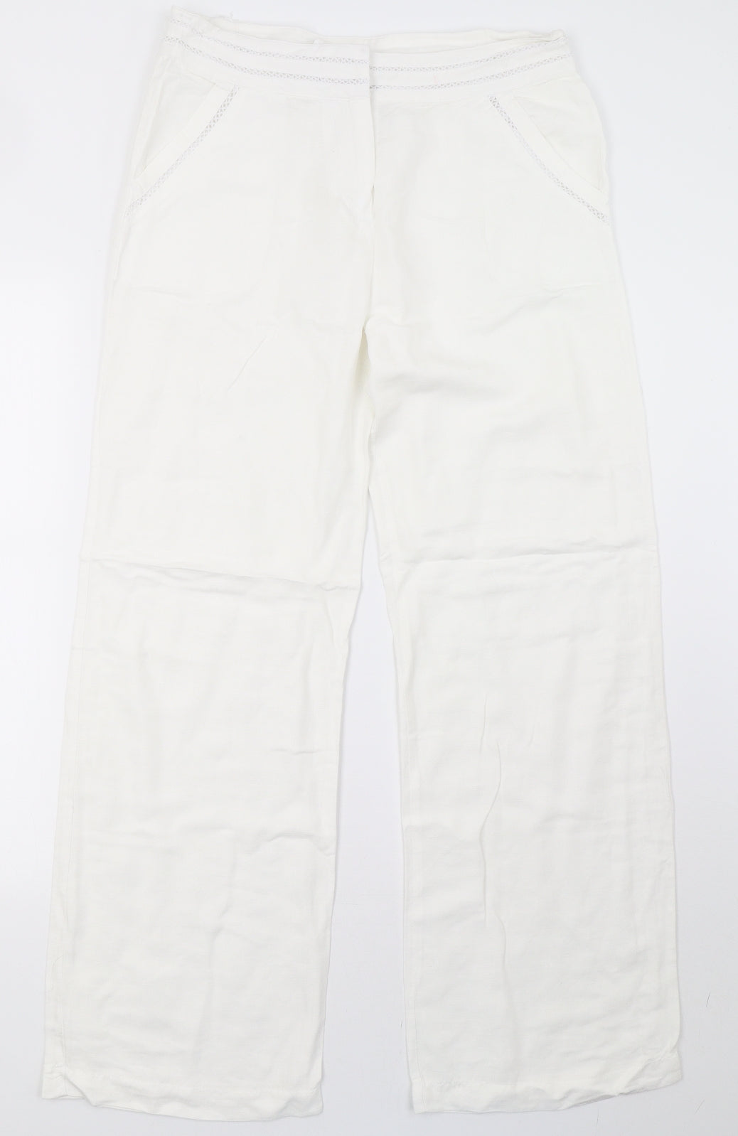 George Womens White   Trousers  Size 12 L32 in