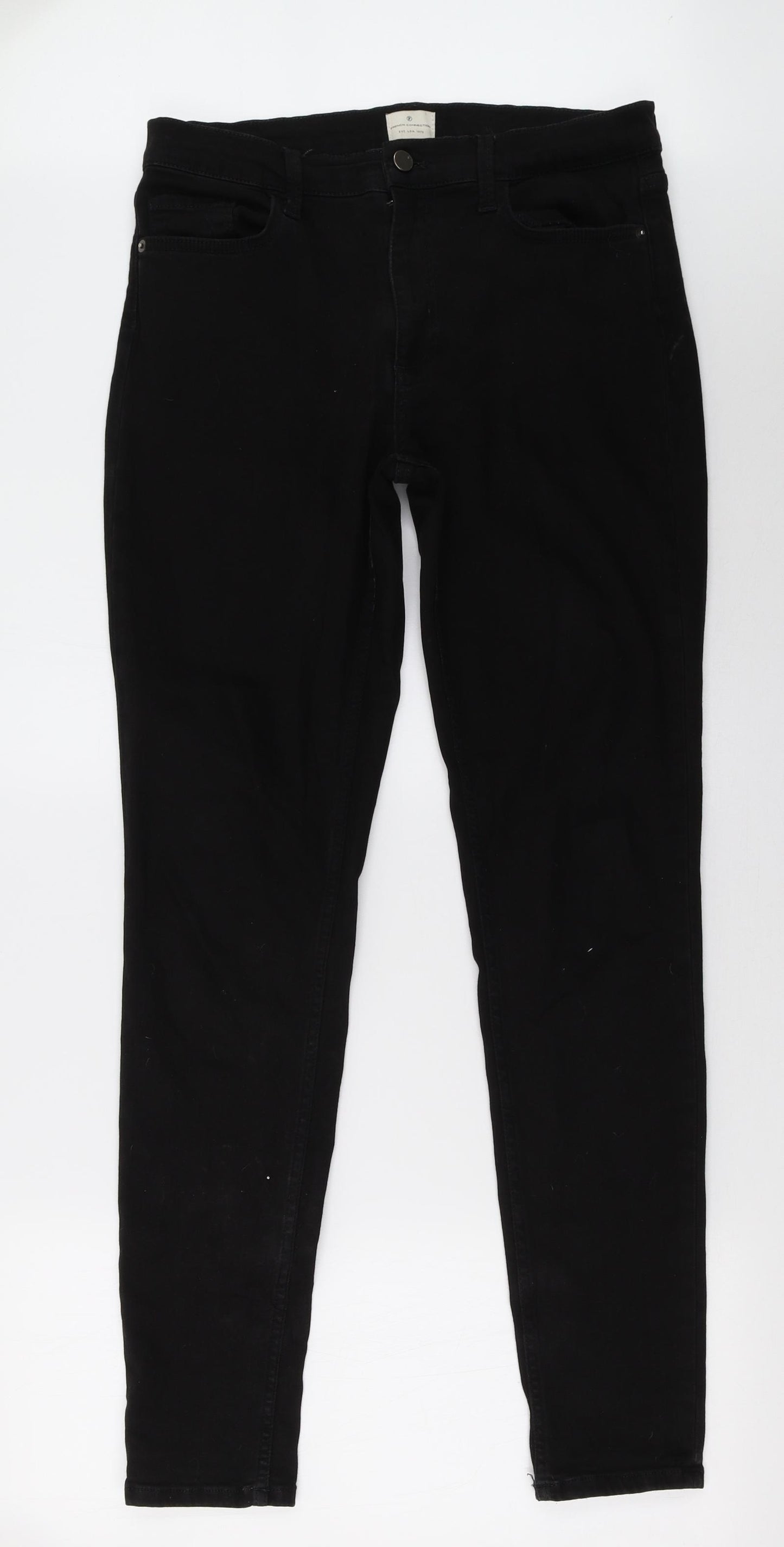 French Connection Womens Black  Denim Skinny Jeans Size 14 L32 in