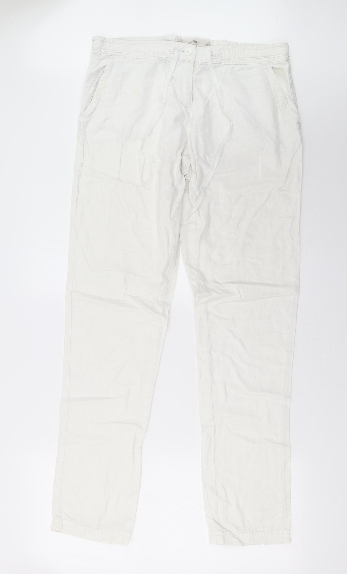 NEXT Womens White   Trousers  Size 12 L35 in