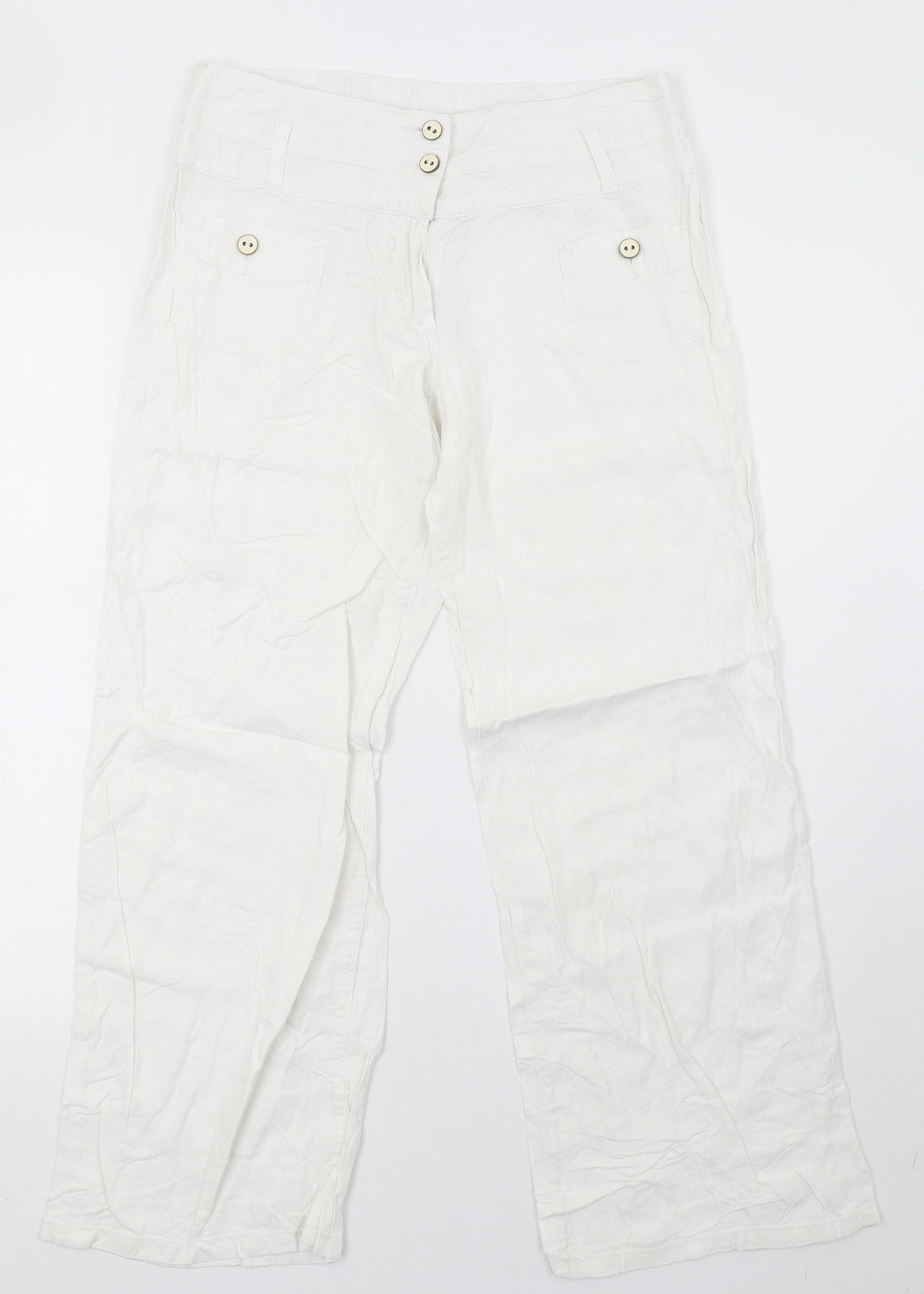 NEXT Womens White   Trousers  Size 10 L27 in
