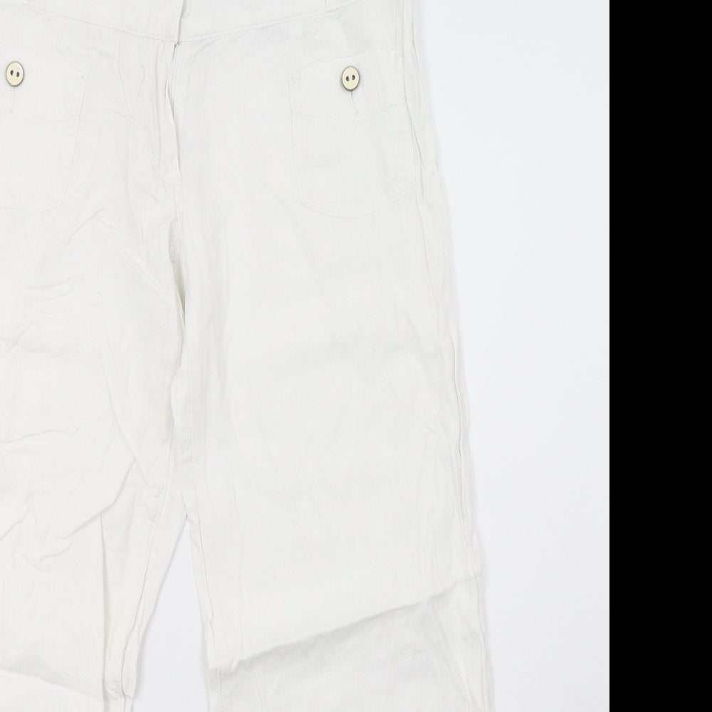 NEXT Womens White   Trousers  Size 10 L27 in