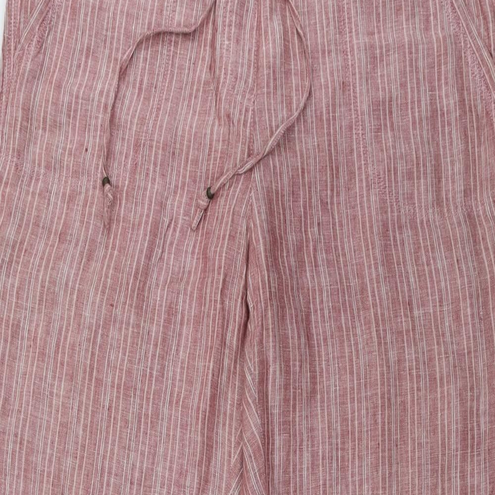 Marks and Spencer Womens Red Striped  Trousers  Size 14 L34 in