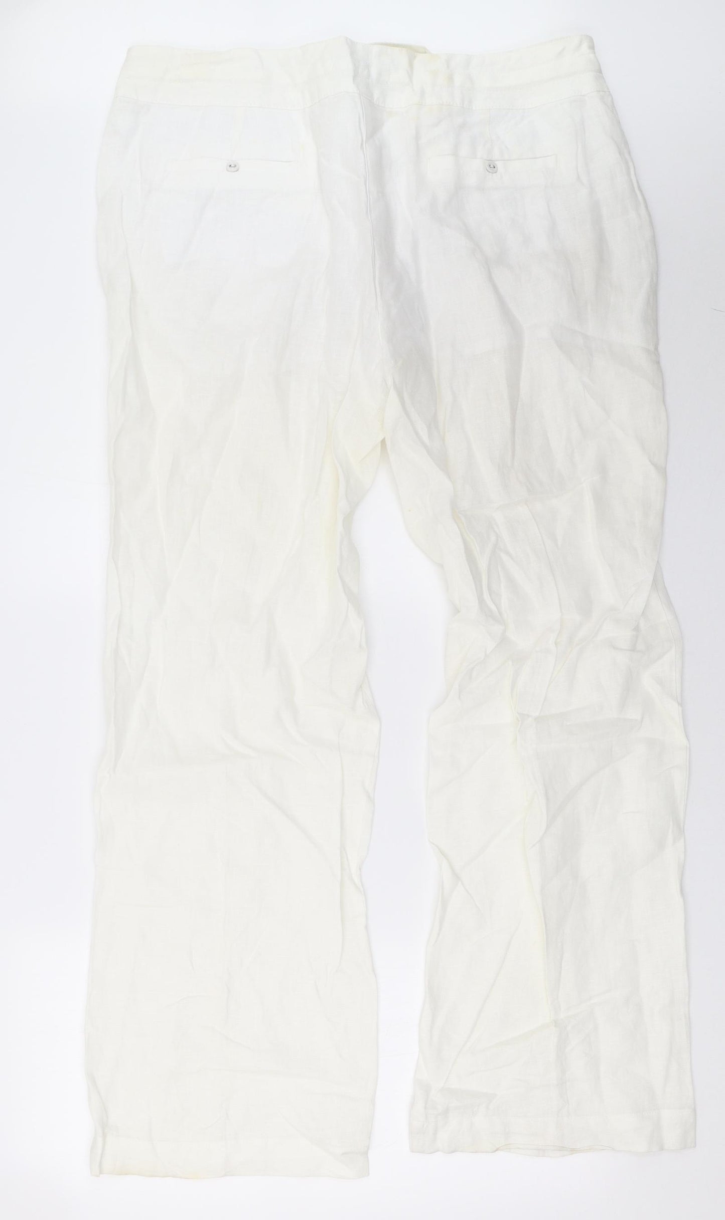 Sainsburys Womens White   Trousers  Size 16 L34 in