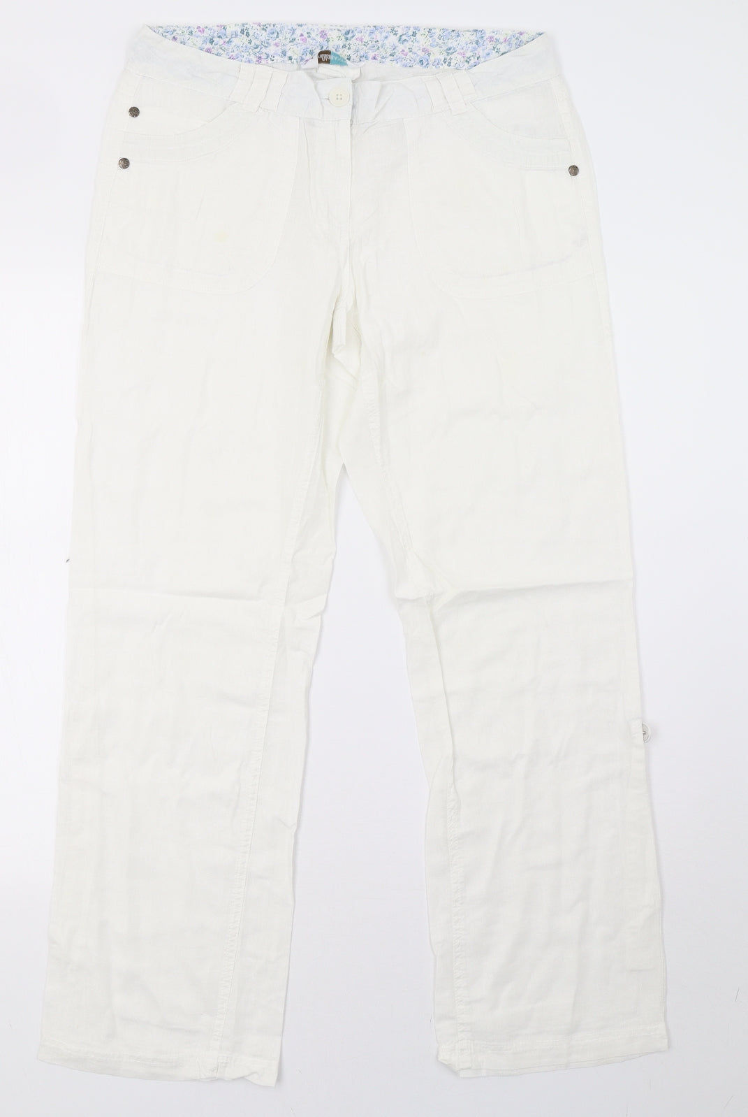BHS Womens White   Trousers  Size 10 L30 in