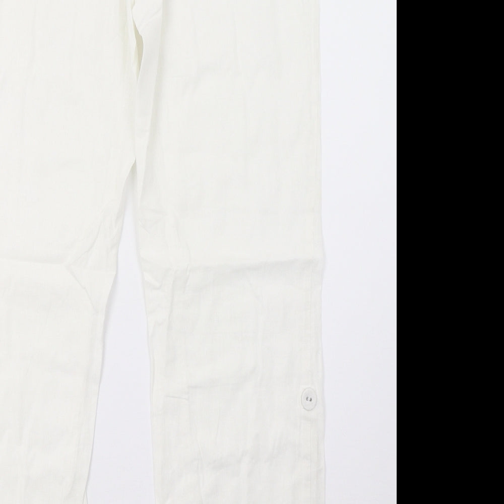 BHS Womens White   Trousers  Size 10 L30 in