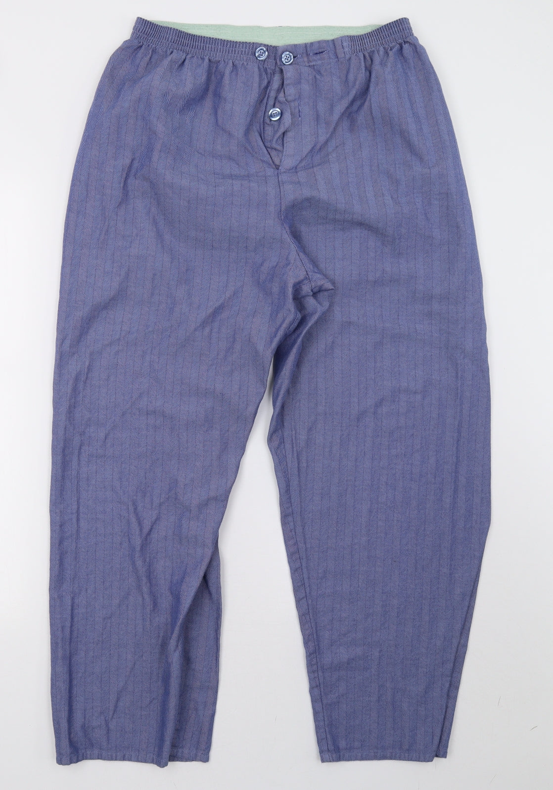 Marks and Spencer Mens Blue Striped   Pyjama Pants Size M