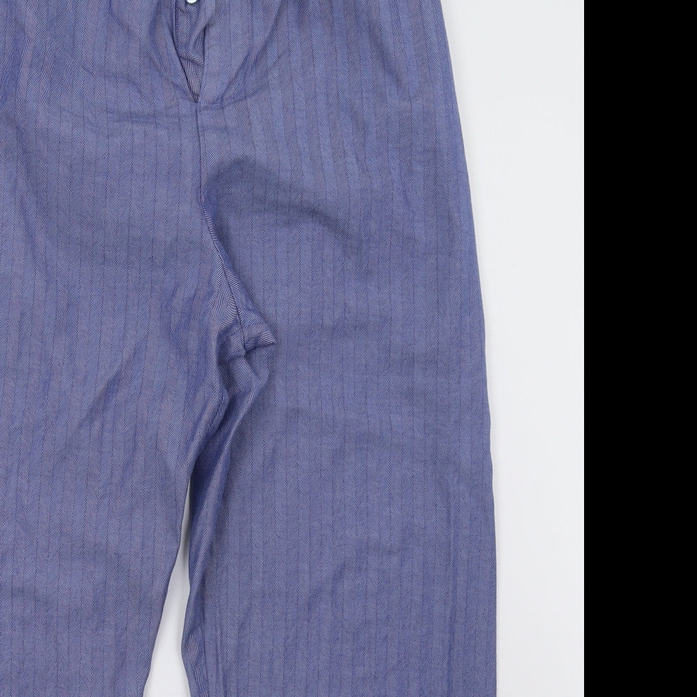 Marks and Spencer Mens Blue Striped   Pyjama Pants Size M