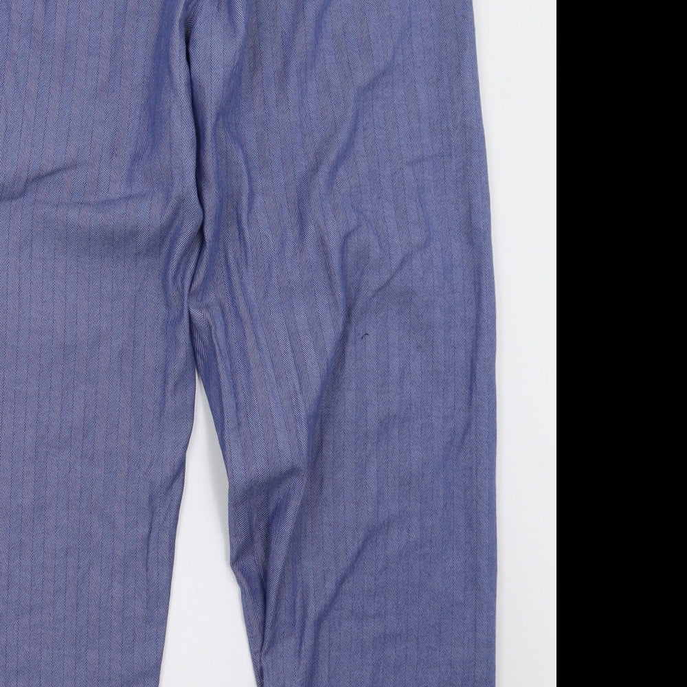 Marks and Spencer Mens Blue Striped   Pyjama Pants Size M