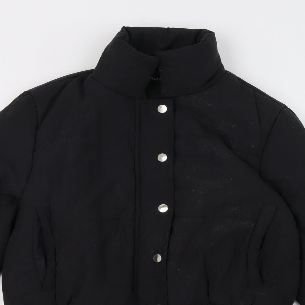 PRETTYLITTLETHING Womens Black   Puffer Jacket Coat Size 8