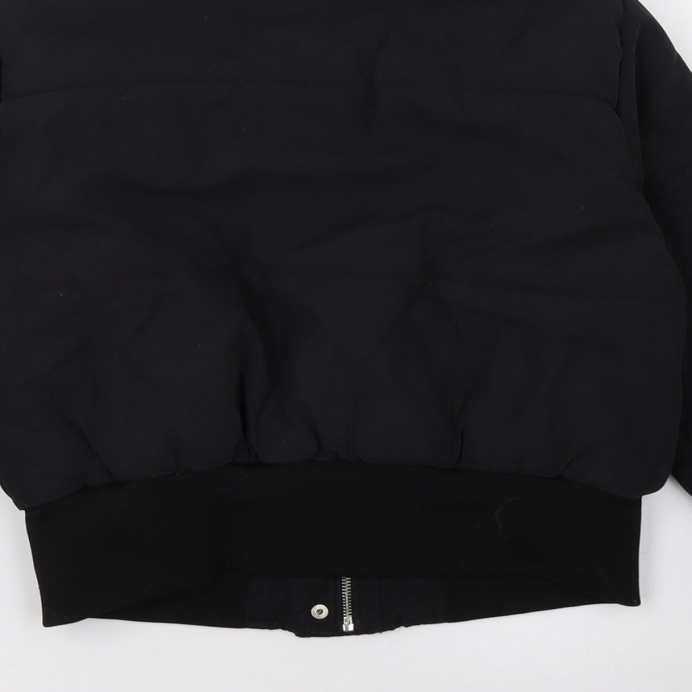 PRETTYLITTLETHING Womens Black   Puffer Jacket Coat Size 8