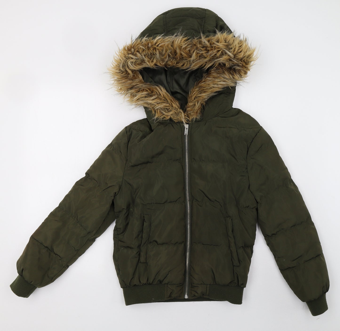 Missguided Womens Green   Bomber Jacket Coat Size 8