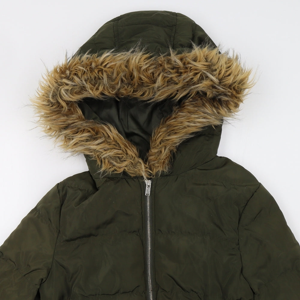 Missguided Womens Green   Bomber Jacket Coat Size 8