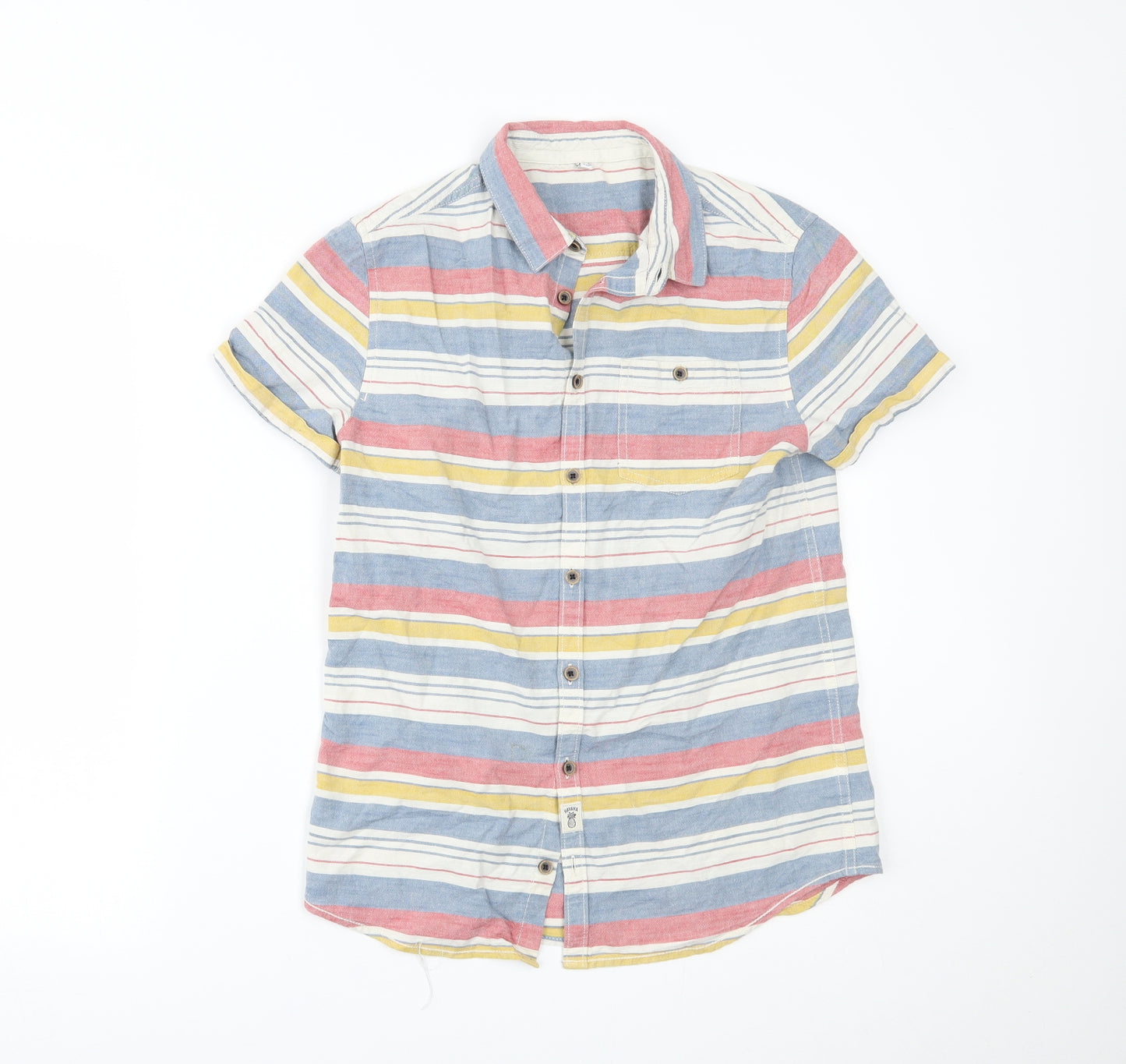 Marks and Spencer Boys Multicoloured Striped  Basic Button-Up Size 13-14 Years