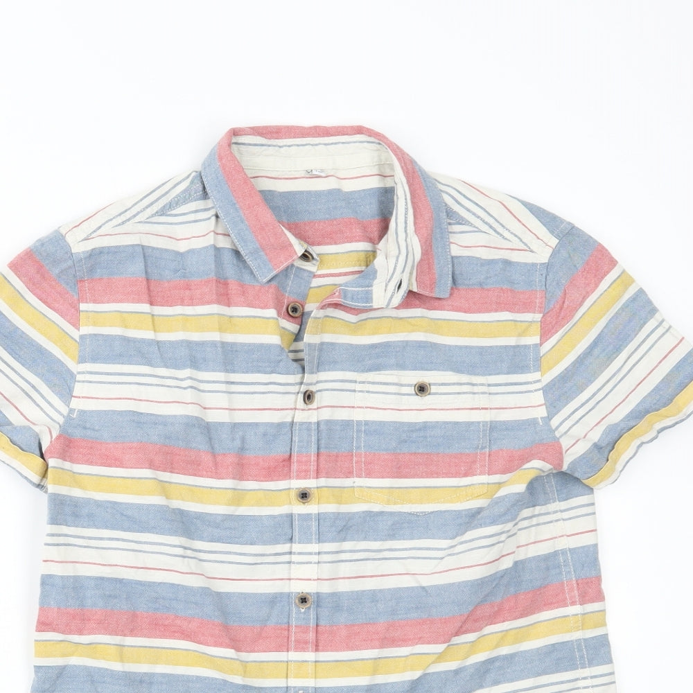 Marks and Spencer Boys Multicoloured Striped  Basic Button-Up Size 13-14 Years