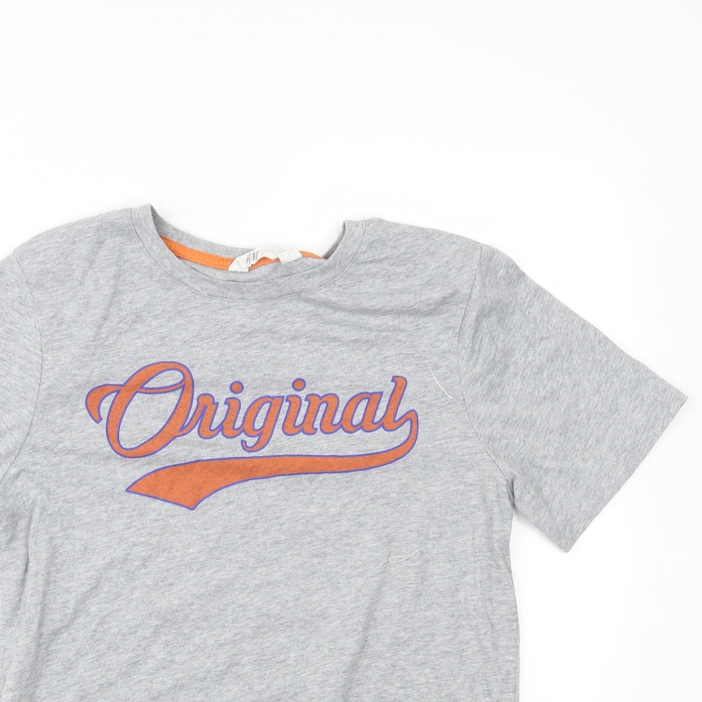 H&M Boys Grey   Basic T-Shirt Size 13-14 Years