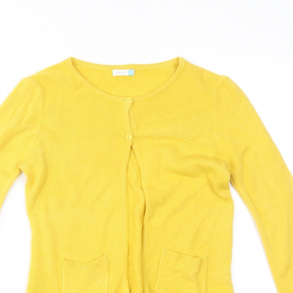 John Lewis Girls Yellow   Cardigan Jumper Size 10 Years