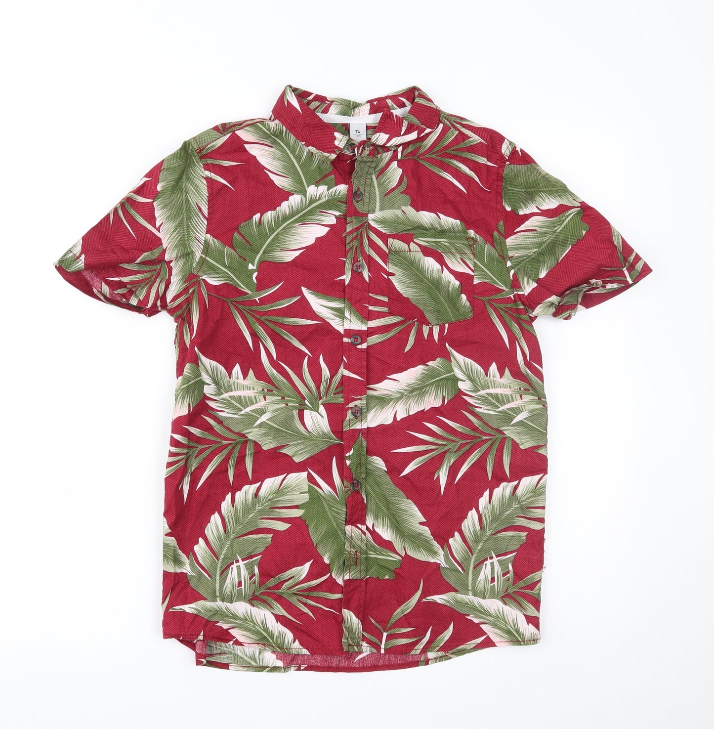 TU Boys Red   Basic Button-Up Size 14 Years