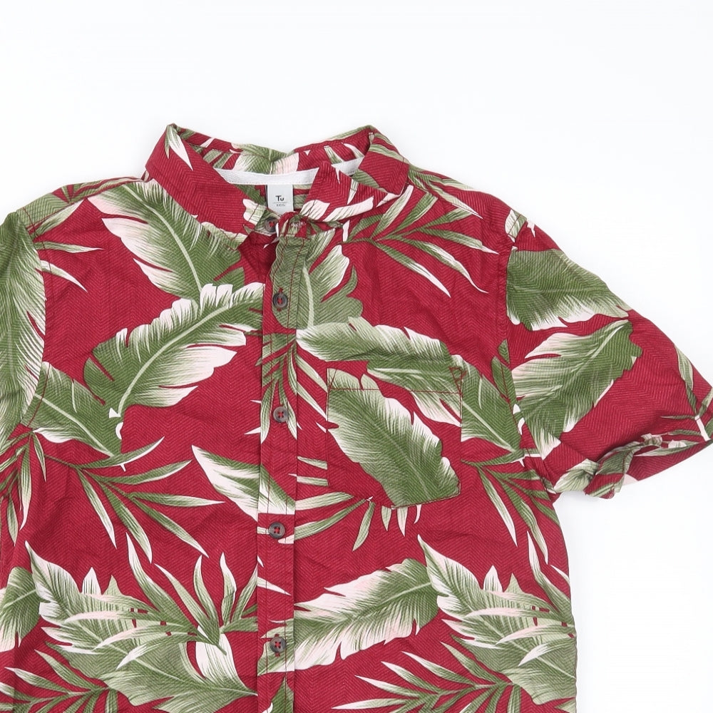 TU Boys Red   Basic Button-Up Size 14 Years