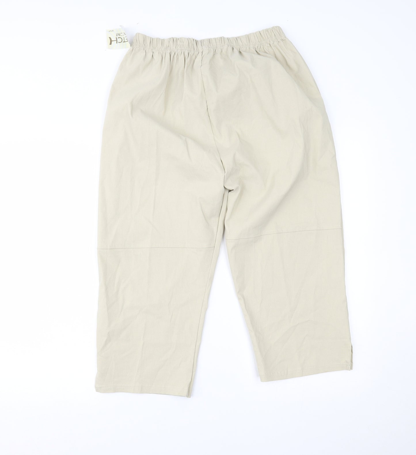 stretch garment Womens Beige   Cropped Trousers Size 22