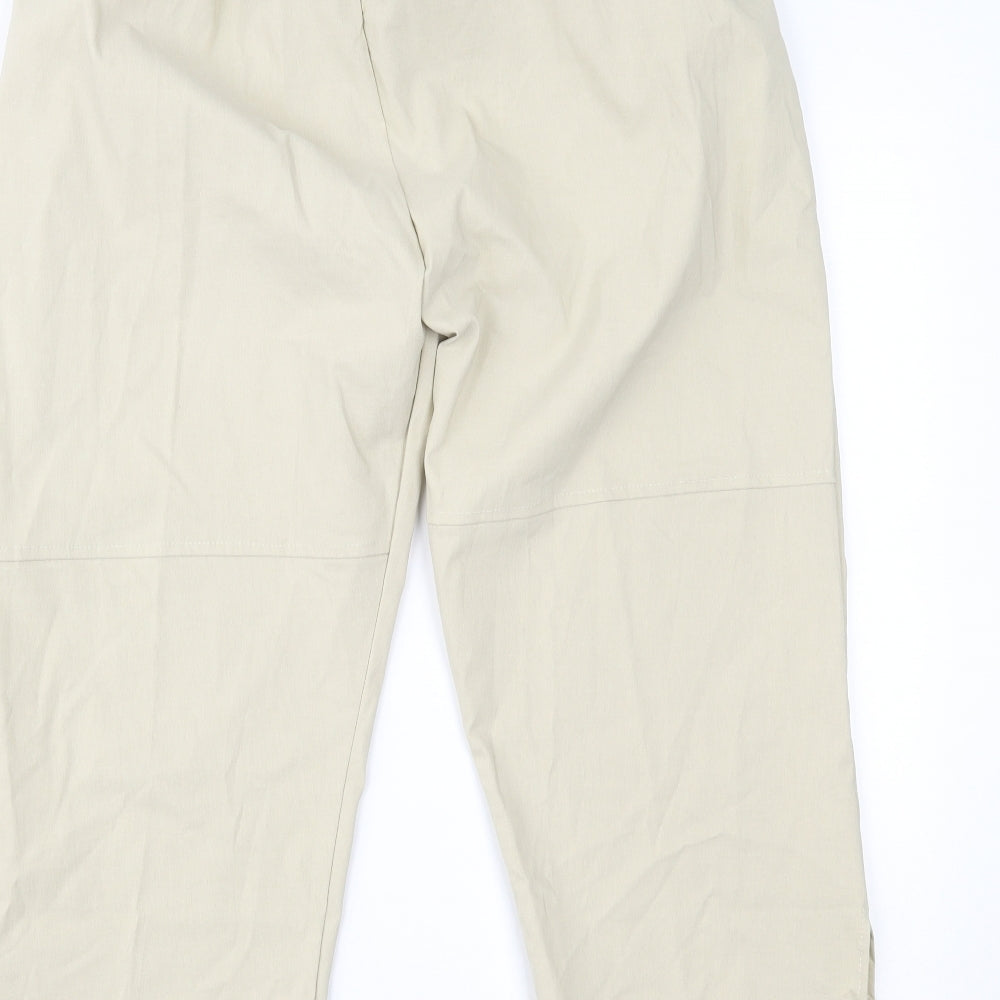 stretch garment Womens Beige   Cropped Trousers Size 22