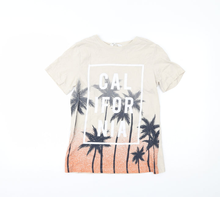 H&M Boys Beige   Basic T-Shirt Size 11-12 Years