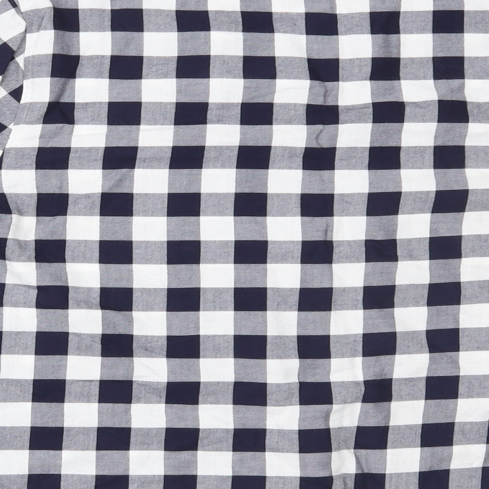 Marks and Spencer Womens Blue Check  Basic T-Shirt Size 18