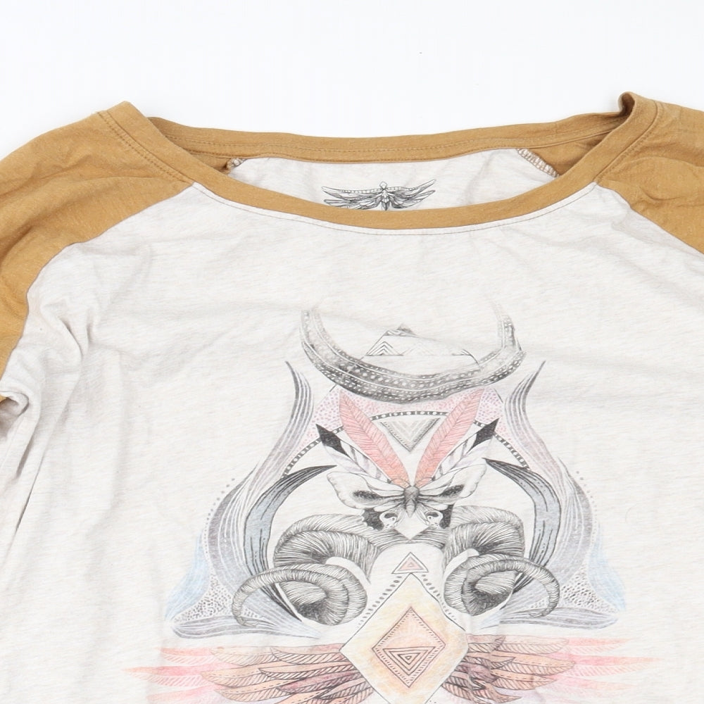 Animal Womens Grey   Basic Blouse Size 10
