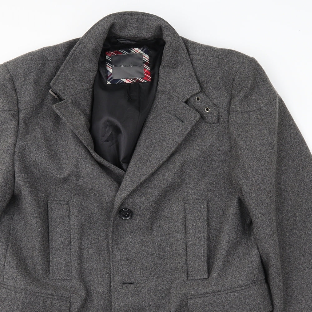 Frederik Anderson Copenhagen Mens Grey   Trench Coat Coat Size 42